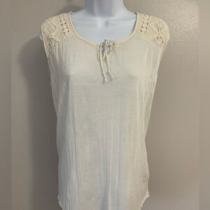 Sonoma Cream Crochet Detail Tank